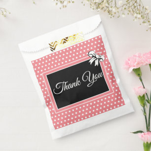 Bridal Shower Thank You Pink White Polka Dots Bows Favour Bags