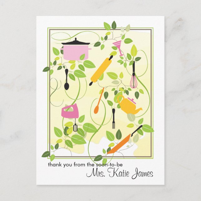 Bridal Shower Thank You Post Card (Front)