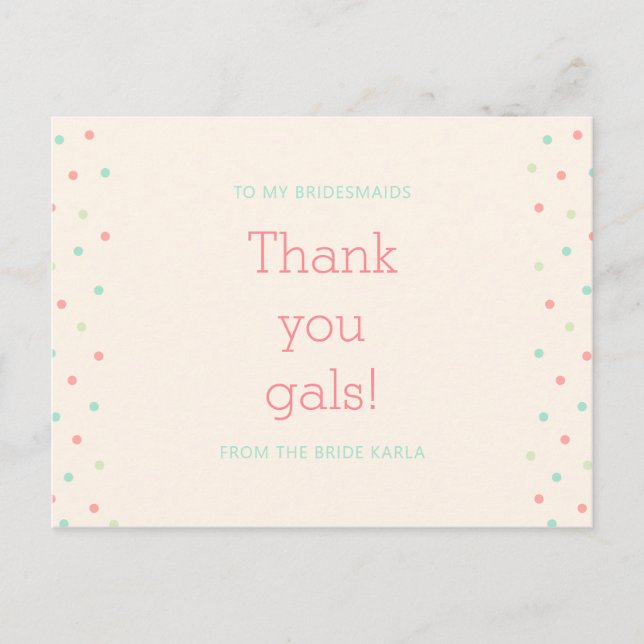 Bridal Shower Thank You Postcard (Front)