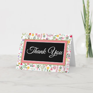 Bridal Shower Thank You Spring Wildflowers White Card