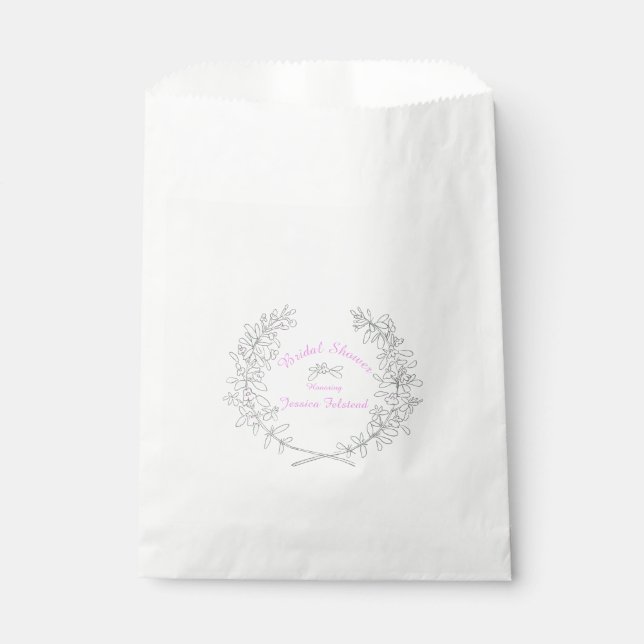 Bridal Shower thyme wreath favour bags (Front)