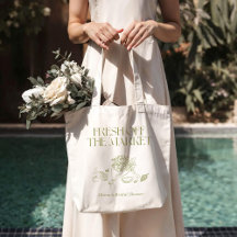 Bridal Shower Tote Bag Fresh Off the Market Collec