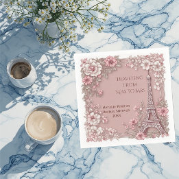 Bridal Shower Traveling from Miss to Mrs Vintage Napkin