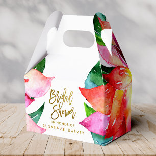 Bridal Shower   Tropical Watercolor Thank You Favour Box