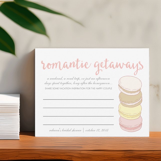 Bridal Shower Vacation Idea Cards | French Macaron (Creator Uploaded)
