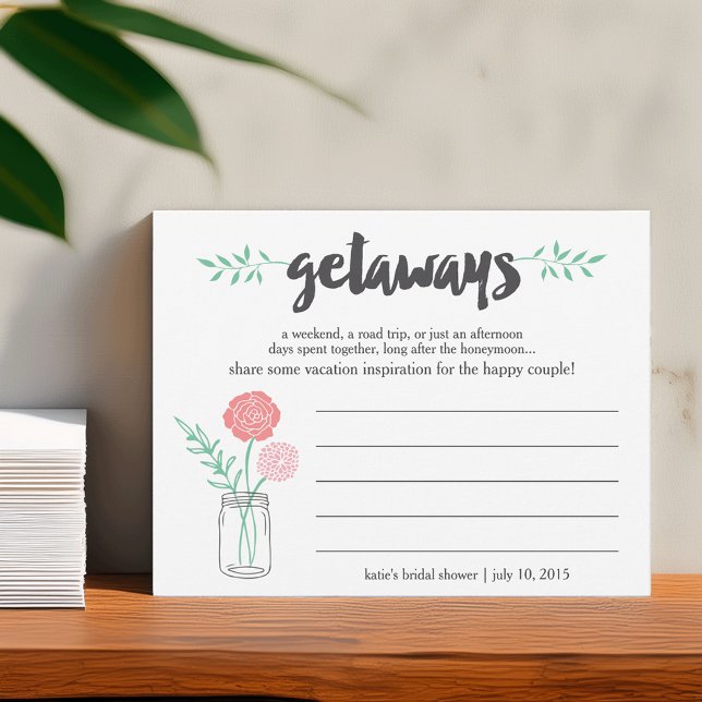 Bridal Shower Vacation Ideas Card | Mason Jar (Creator Uploaded)