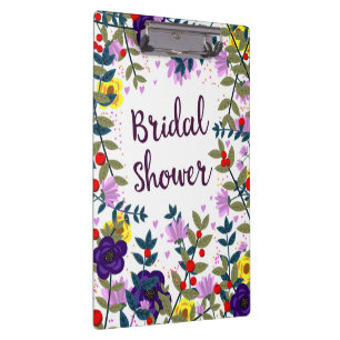 Bridal Shower Vintage Flowers Clipboard
