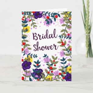 Bridal Shower Vintage Flowers Holiday Card