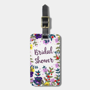 Bridal Shower Vintage Flowers Luggage Tag