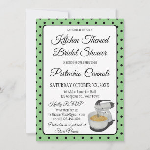 Bridal Shower Vintage Polka Dots Bows Sage Green