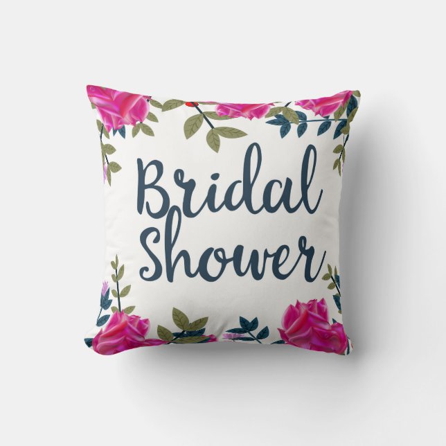 Bridal Shower Vintage Roses Cushion (Front)