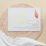 Bridal Shower Watercolor Champagne Bridal Shower<br><div class="desc">Modern bridal shower invitations featuring real foil-pressed hand-lettered calligraphy and a watercolor illustration of a champagne glass with pink champagne, heart-shaped, and gold bubbles. Customise with your party details in modern typography aligned to the bottom right. Click on "Personalise" to get started. Feel free to contact me if you have...</div>
