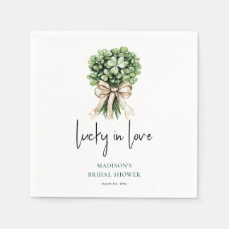 Bridal Shower Watercolor Clover Bouquet Napkin