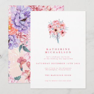 BRIDAL SHOWER Watercolor Flower Bouquet Invitati Invitation