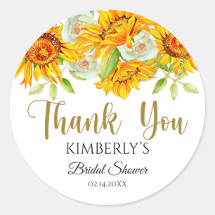 Bridal Shower Watercolor Sunflowers Sticker