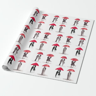 Bridal shower wedding anniversary wrapping paper