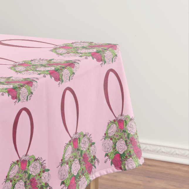 Bridal Shower Wedding Bouquet Floral Tablecloth (In Situ)
