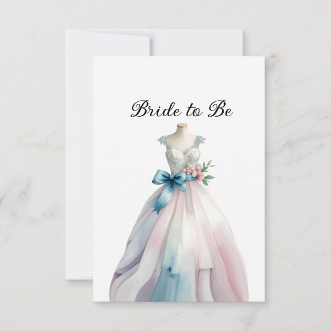 Bridal Shower Wedding Dress Bride to Be Card (Front)