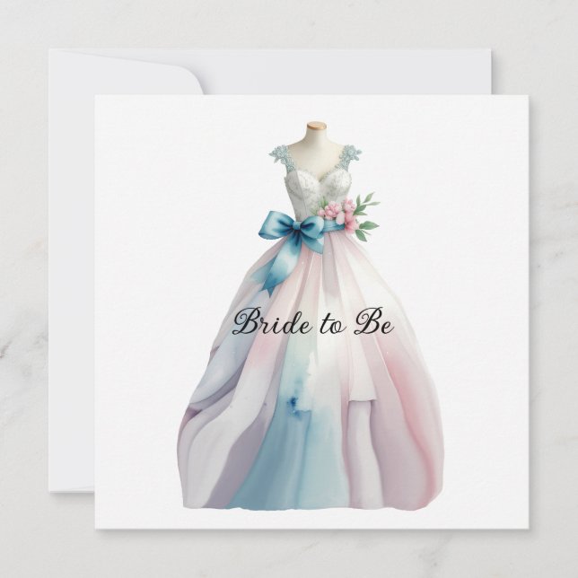 Bridal Shower Wedding Dress Bride to Be Card (Front)