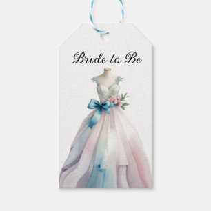 Bridal Shower Wedding Dress Bride to Be Gift Tags