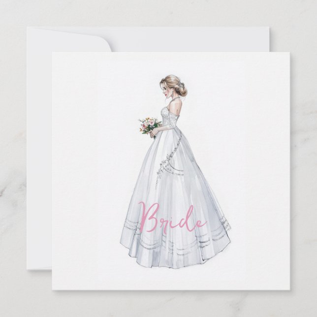 Bridal Shower Wedding Dress  Card (Front)