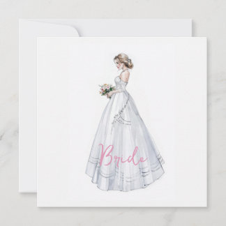 Bridal Shower Wedding Dress  Card