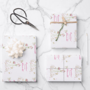 Bridal Shower Wedding Dress Congratulations Wrapping Paper Sheet