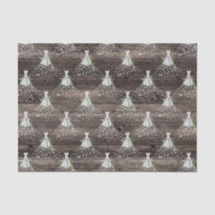 Bridal shower Wedding dress rustic party Tissue Paper