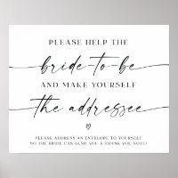 Bridal Shower Wedding Envelope Address