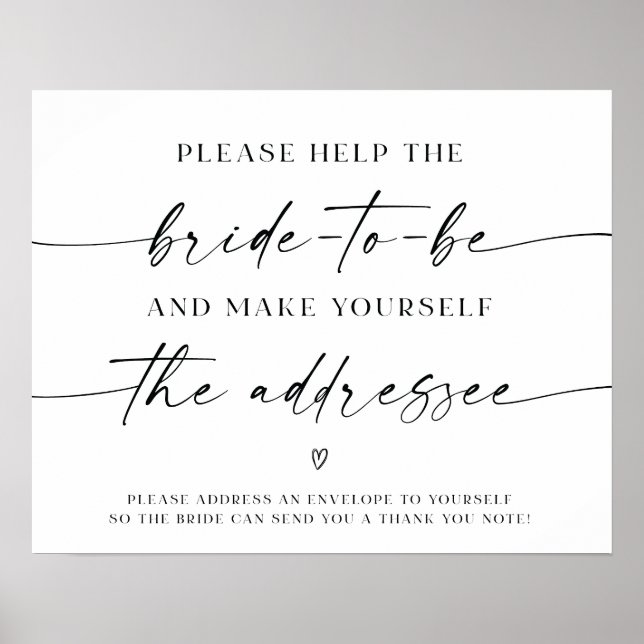 Bridal Shower Wedding Envelope Address  Poster (Front)