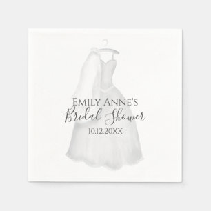 Bridal Shower Wedding Gown Pretty Bride Cute Napkin