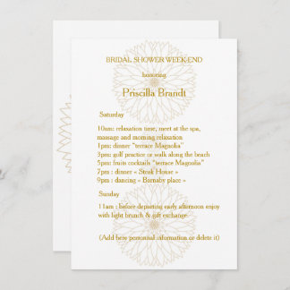 Bridal Shower Week-end, Monet's Dahlia suite,white Invitation