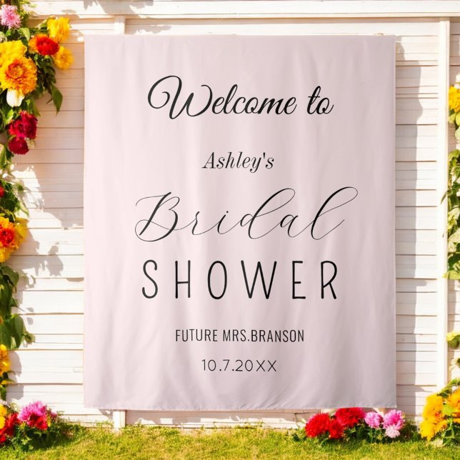Bridal Shower Welcome Blush Pink  Tapestry (Creator Uploaded)