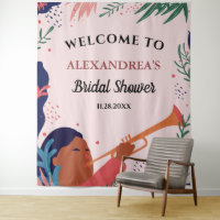 Bridal Shower Welcome Pink Photo Booth Backdrop