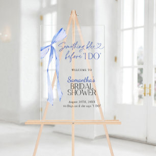 Bridal Shower Welcome Sign Blue Bow Something Blue