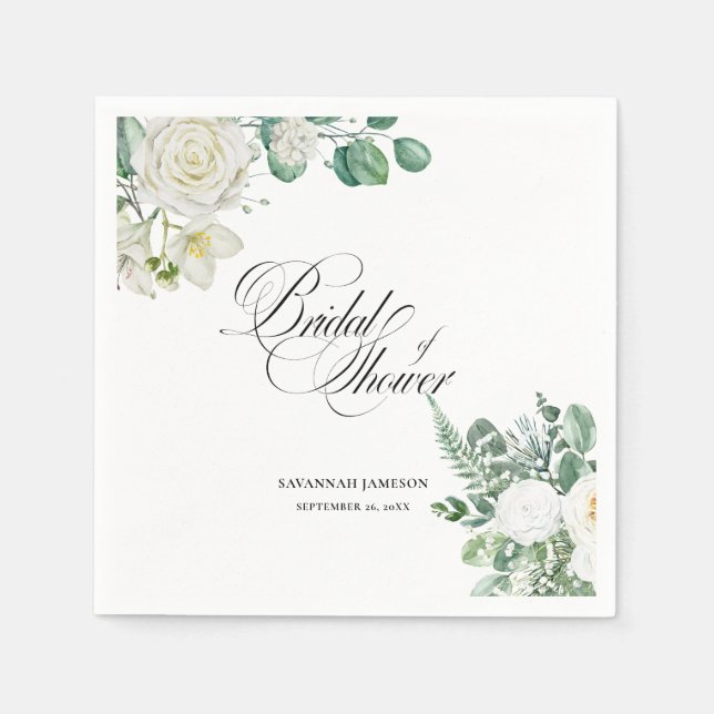 bridal shower welcome sign, eucalyptus bridal  napkin (Front)