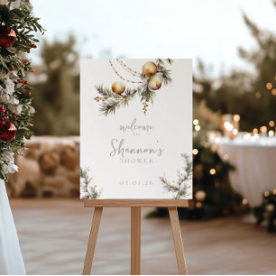 Bridal Shower Welcome Sign   Holly & Ornaments