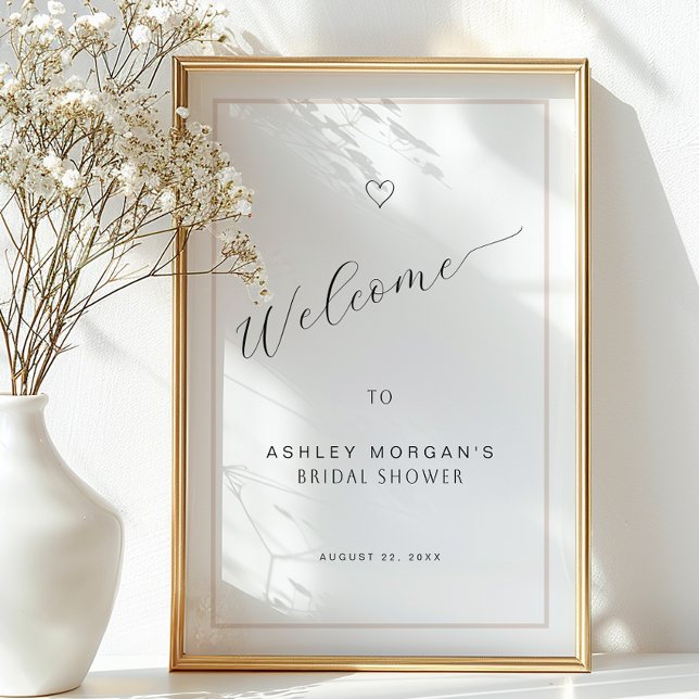 Bridal Shower Welcome Sign | Minimal Black Script  (Welcome Sign Poster)