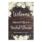 Bridal Shower welcome sign rustic wood greenery