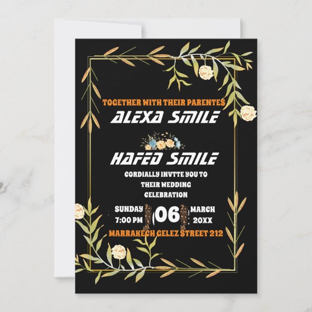 Bridal Shower Welcome Sign Template, Wildflower br Invitation (Front)