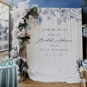 Bridal Shower Welcome Tapestry Something Blue Sign