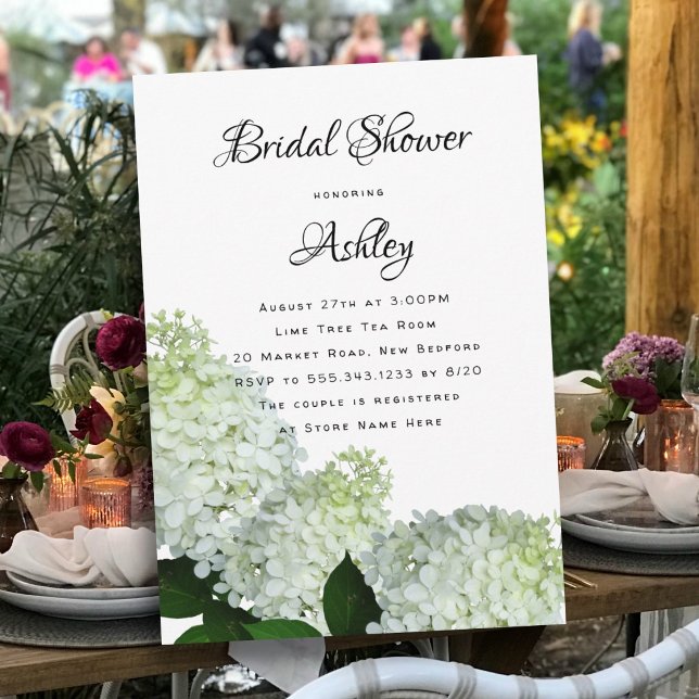 Bridal Shower White Hydrangea Invitation (Creator Uploaded)