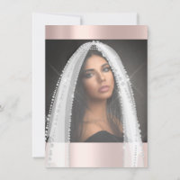 Bridal Shower White Spark Rose Veil Photo