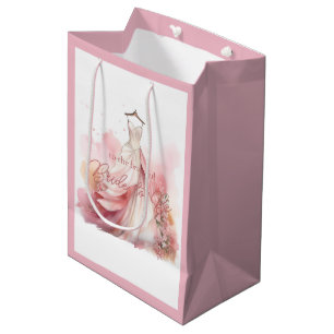 Bridal Shower White Wedding Dress Medium Gift Bag