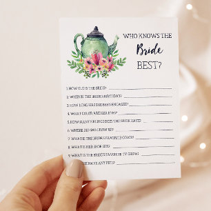 Bridal Shower Who Knows Bride the Best Game Invitation
