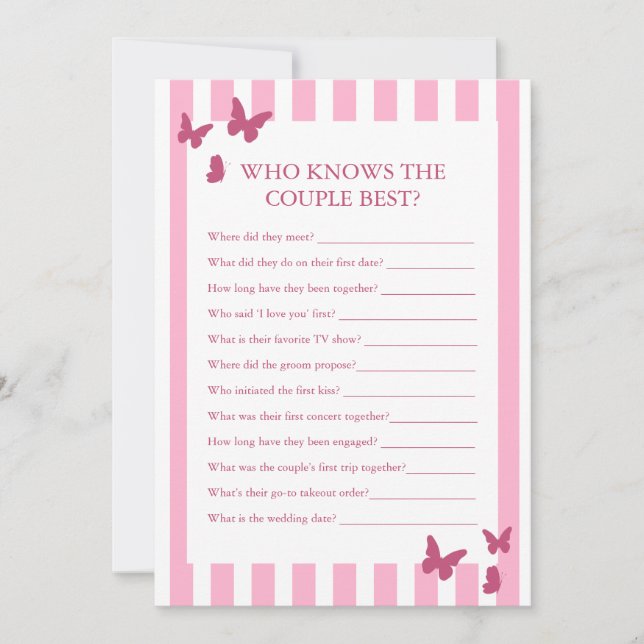 Bridal Shower Who Knows The Couple Best Game (Front)