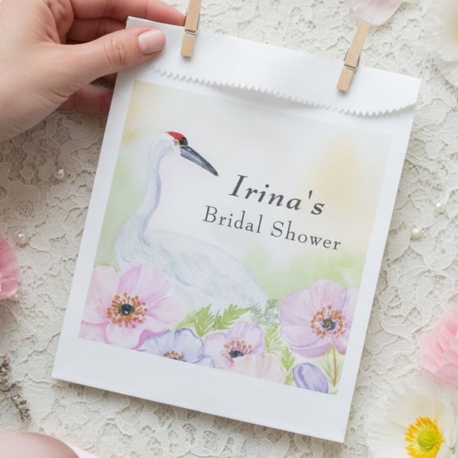  Bridal Shower Whooping Crane Anemones  Favour Bags (Creator Uploaded)