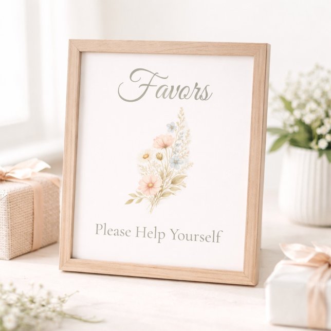 Bridal Shower Wildflower Favor Table Sign (Creator Uploaded)