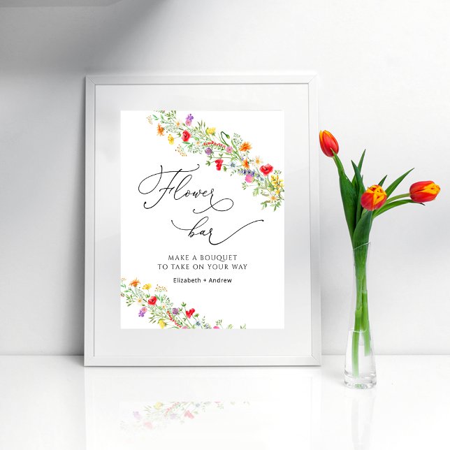 Bridal Shower Wildflower Flower Bar Poster (Creator Uploaded)
