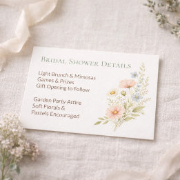 Bridal Shower Wildflower Garden Details Enclosure Card